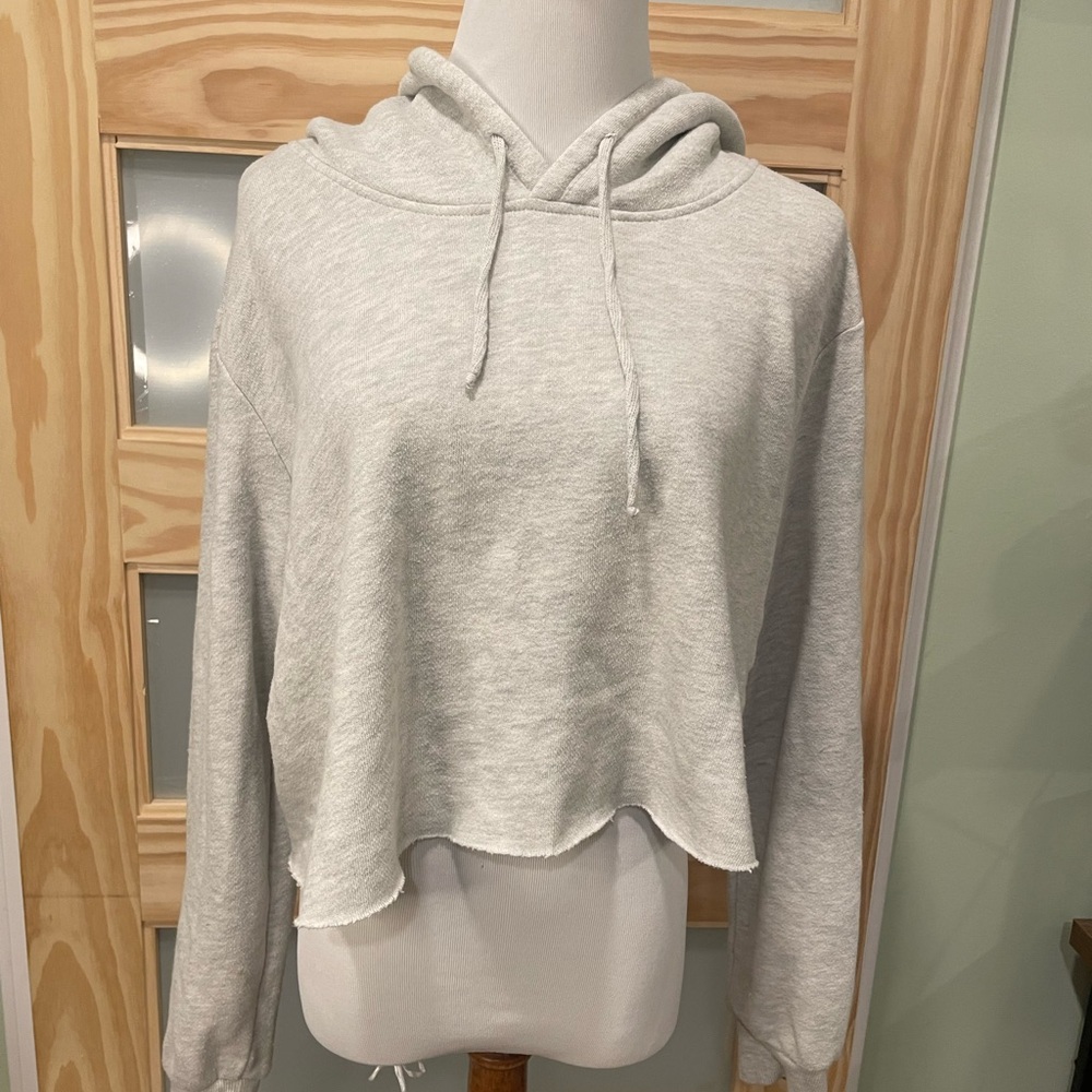 Crop Grey Hoodie Size L